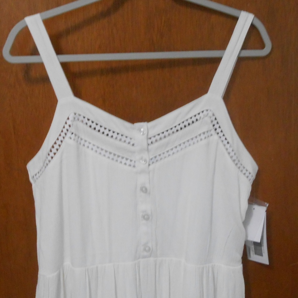 JustFab White Beach Dress Embroidered Lace L